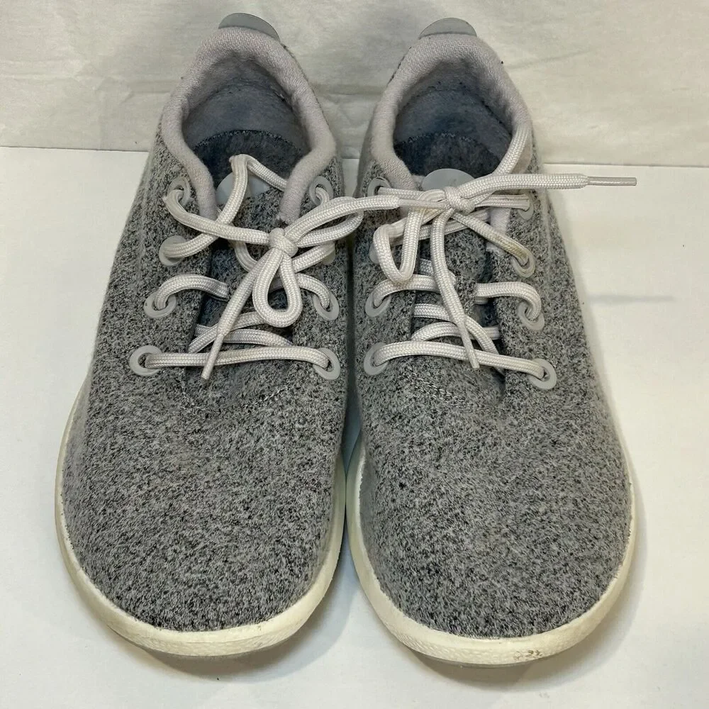 Allbirds Mens Wool Runner Mizzle Gray White Comfort Casual Shoes Sneaker Size 14